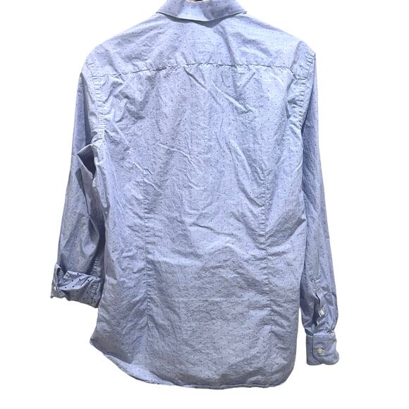 MASSIMO DUTTI Men's Long Sleeve Button Down Shirt Medium 16.5" Blue Flip Cuffs - Picture 6 of 8